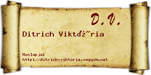 Ditrich Viktória névjegykártya